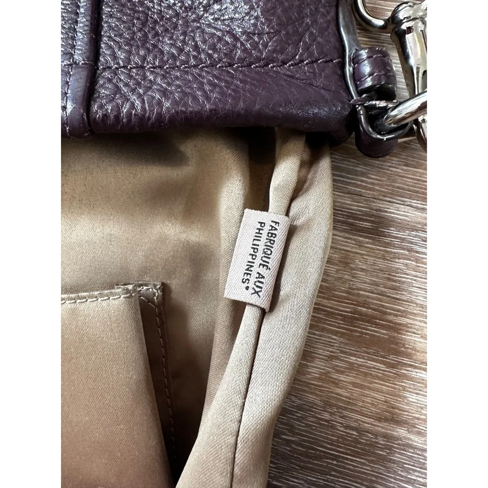 Coach Purse Purple Plum Pebbled Leather Crossbody Hobo Large F31323